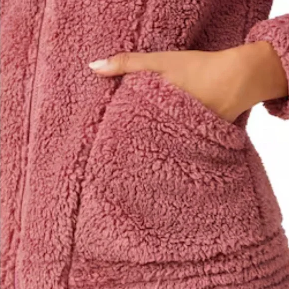 Free Country Sierra Butter Pile II Jacket L Pink Sherpa Fleece Full Zip Cozy - Picture 2 of 11